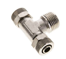 12x10 & R1/2'' Nickel plated Brass Tee Push-on Fitting with Male Threads