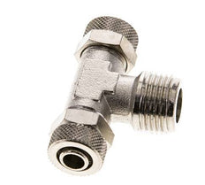 12x10 & R1/2'' Nickel plated Brass Tee Push-on Fitting with Male Threads