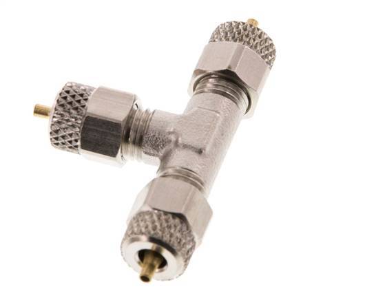 4x2 Nickel plated Brass Tee Push-on Fitting [2 Pieces]