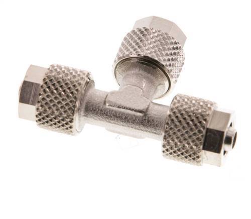 6x4 Nickel plated Brass Tee Push-on Fitting [2 Pieces]
