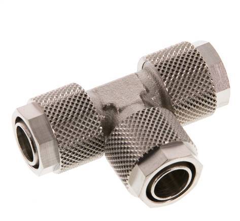 12x10 Nickel plated Brass Tee Push-on Fitting