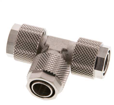 12x10 Nickel plated Brass Tee Push-on Fitting