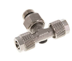 6x4 & G1/8'' Nickel plated Brass Tee Push-on Fitting with Male Threads Rotatable [2 Pieces]