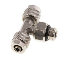 6x4 & G1/8'' Nickel plated Brass Tee Push-on Fitting with Male Threads Rotatable [2 Pieces]