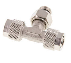 8x6 & G1/8'' Nickel plated Brass Tee Push-on Fitting with Male Threads Rotatable [2 Pieces]