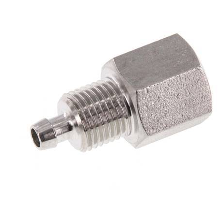 6x4 & G1/8'' Stainless Steel 1.4571 Straight Push-on Fitting with Female Threads