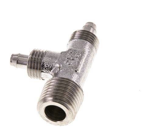 6x4 & R1/4'' Stainless Steel 1.4305 Right Angle Tee Push-on Fitting with Male Threads