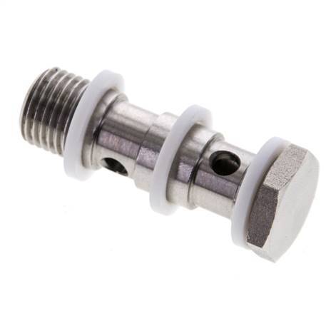 2-way Stainless Steel Banjo Bolt with G1/4'' Male Threads PTFE L42mm