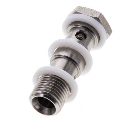 2-way Stainless Steel Banjo Bolt with G1/4'' Male Threads PTFE L42mm