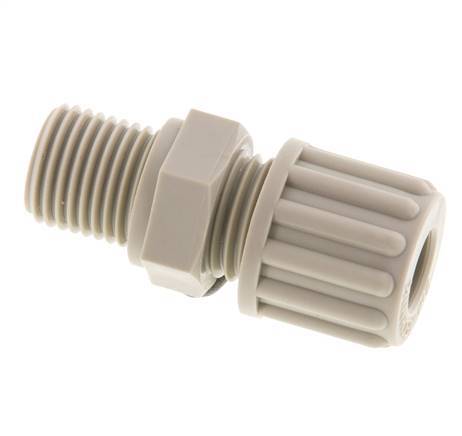 8x6mm & G1/4'' PP Straight Compression Fitting with Male Threads 10 bar