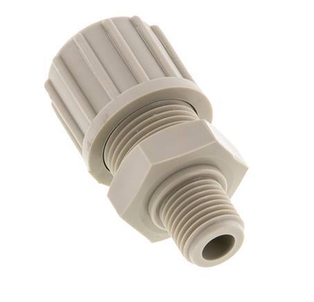 14x12mm & G1/4'' PP Straight Compression Fitting with Male Threads 10 bar