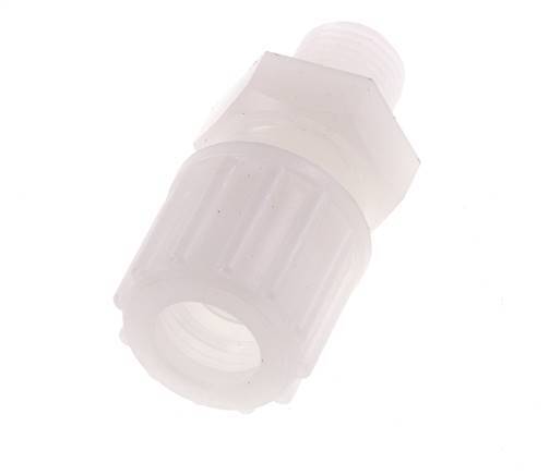 12x10mm & G1/4'' PVDF Straight Compression Fitting with Male Threads 10 bar