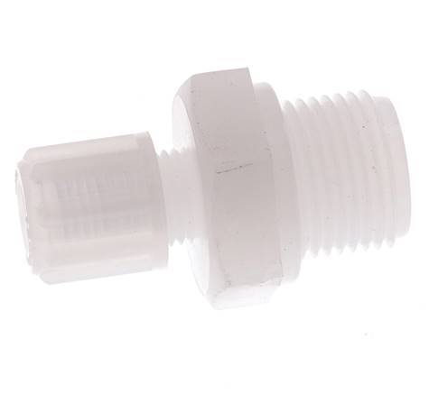 8x6mm & G3/8'' PVDF Straight Compression Fitting with Male Threads 10 bar