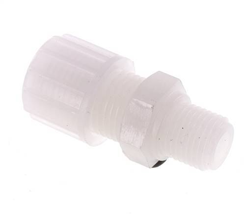 8x6mm & G3/8'' PVDF Straight Compression Fitting with Male Threads 10 bar
