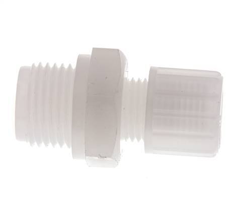 10x8mm & G1/2'' PVDF Straight Compression Fitting with Male Threads 10 bar