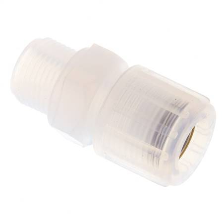 12x10mm & G3/8'' PFA Straight Cutting Fitting with Male Threads 10 bar