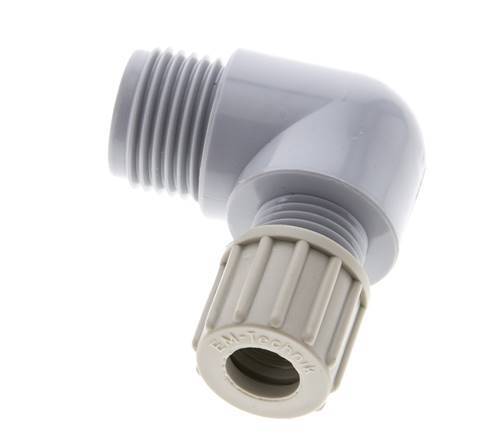 10x8mm & G1/2'' PA Elbow Compression Fitting with Male Threads 10 bar