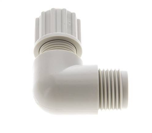 10x8mm & G1/4'' PVDF Elbow Compression Fitting with Male Threads 10 bar