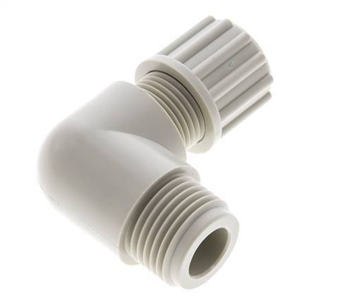 10x8mm & G1/8'' PVDF Elbow Compression Fitting with Male Threads 10 bar