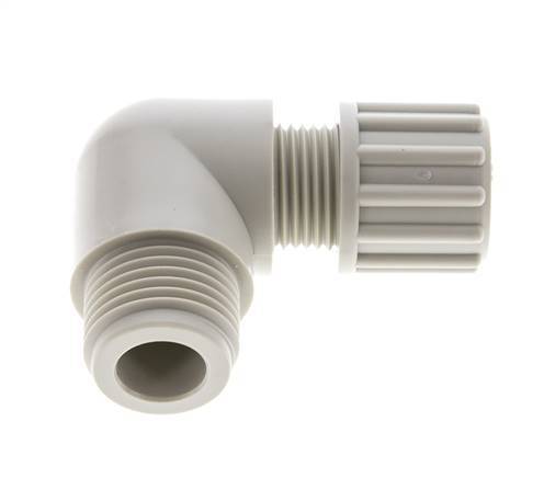 12x10mm & G3/8'' PVDF Elbow Compression Fitting with Male Threads 10 bar