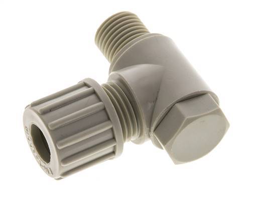 10x8mm & G1/4'' PP Elbow Compression Fitting with Male Threads with Banjo Bolt 10 bar