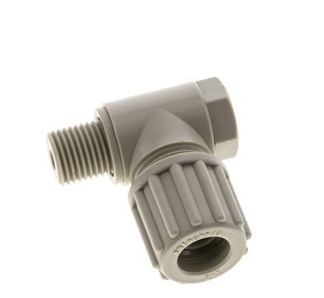 12x10mm & G1/4'' PP Elbow Compression Fitting with Male Threads with Banjo Bolt 10 bar