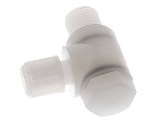 6x4mm & G1/4'' PVDF Elbow Compression Fitting with Male Threads with Banjo Bolt 10 bar