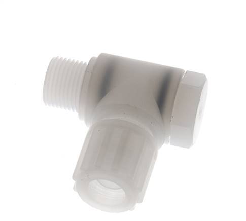 12x10mm & G3/8'' PVDF Elbow Compression Fitting with Male Threads with Banjo Bolt 10 bar