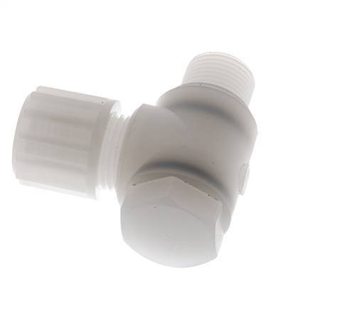 12x10mm & G3/8'' PVDF Elbow Compression Fitting with Male Threads with Banjo Bolt 10 bar