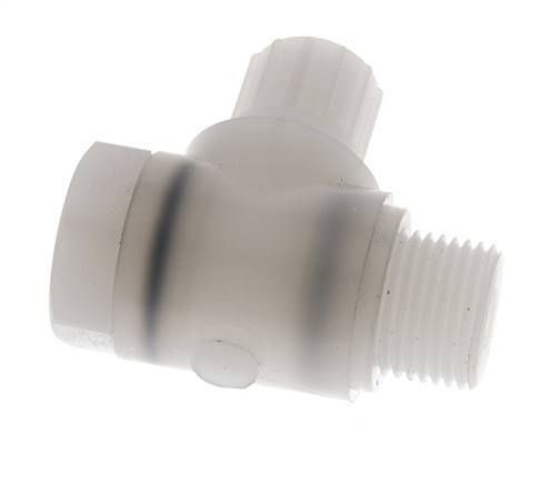 10x8mm & G1/2'' PVDF Elbow Compression Fitting with Male Threads with Banjo Bolt 10 bar