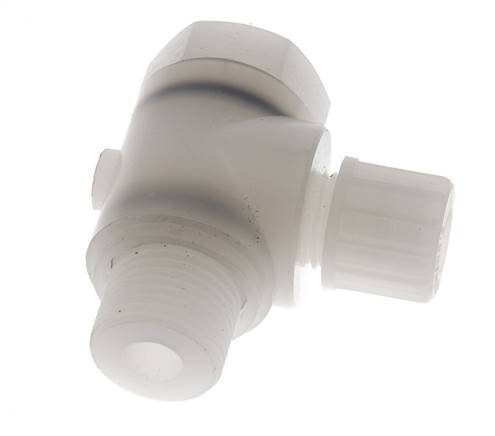 10x8mm & G1/2'' PVDF Elbow Compression Fitting with Male Threads with Banjo Bolt 10 bar