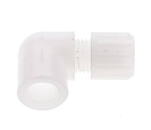 12x10mm & G1/4'' PVDF Elbow Compression Fitting with Female Threads 10 bar