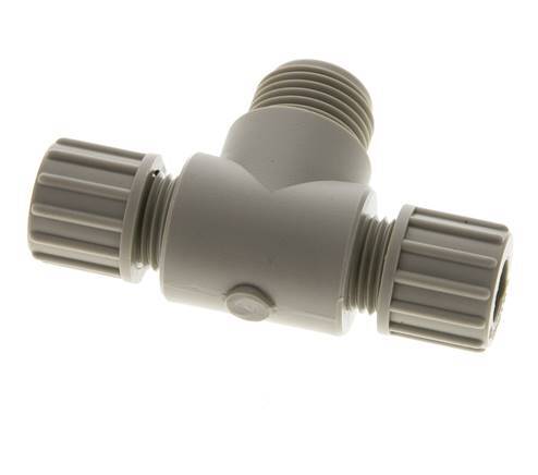 10x8mm & G1/2'' PP T-Shape Tee Compression Fitting with Male Threads 10 bar