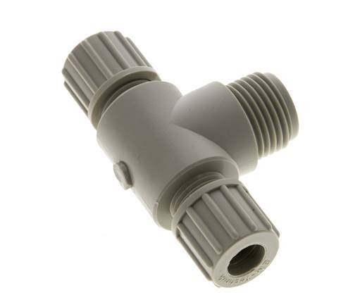 10x8mm & G1/2'' PP T-Shape Tee Compression Fitting with Male Threads 10 bar