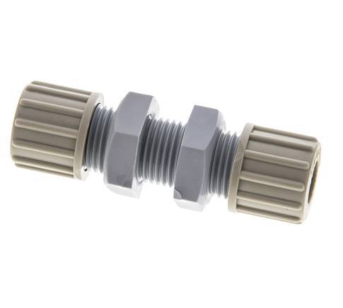 10x8mm PA Straight Compression Fitting Bulkhead 10 bar [2 Pieces]