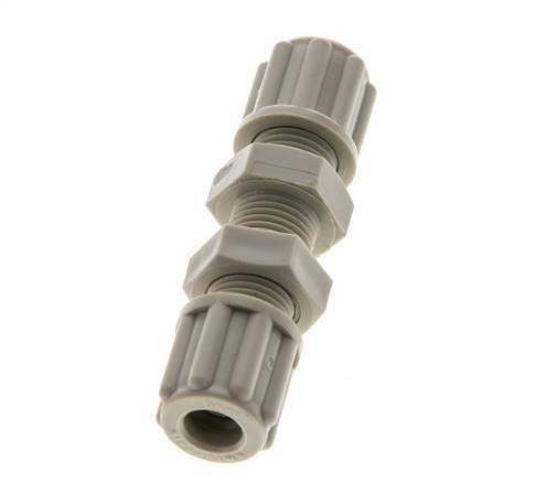 6x4mm PP Straight Compression Fitting Bulkhead 10 bar [2 Pieces]