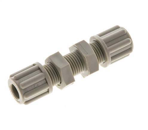 6x4mm PP Straight Compression Fitting Bulkhead 10 bar [2 Pieces]