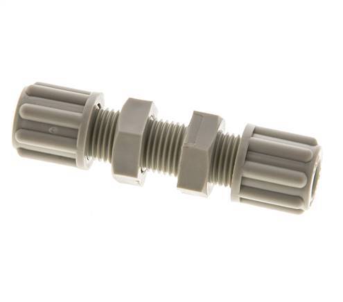 6x4mm PP Straight Compression Fitting Bulkhead 10 bar [2 Pieces]