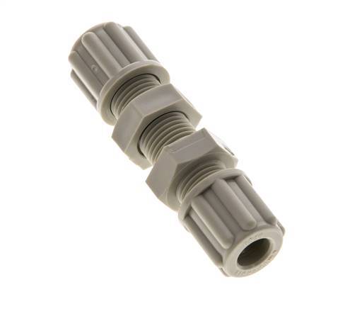 6x4mm PP Straight Compression Fitting Bulkhead 10 bar [2 Pieces]