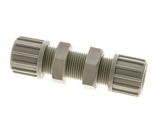 14x12mm PP Straight Compression Fitting Bulkhead 10 bar