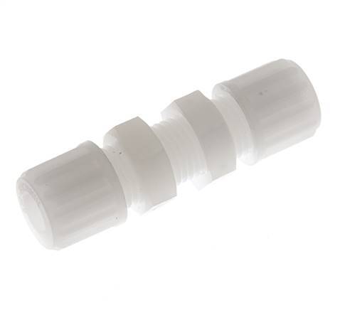 8x6mm PVDF Straight Compression Fitting Bulkhead 10 bar
