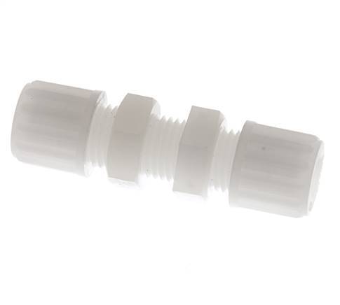 8x6mm PVDF Straight Compression Fitting Bulkhead 10 bar
