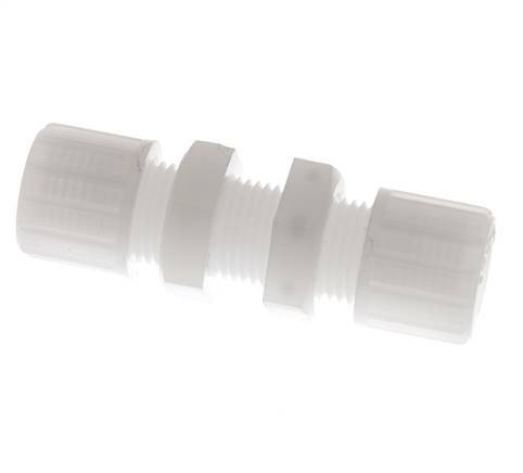 10x8mm PVDF Straight Compression Fitting Bulkhead 10 bar