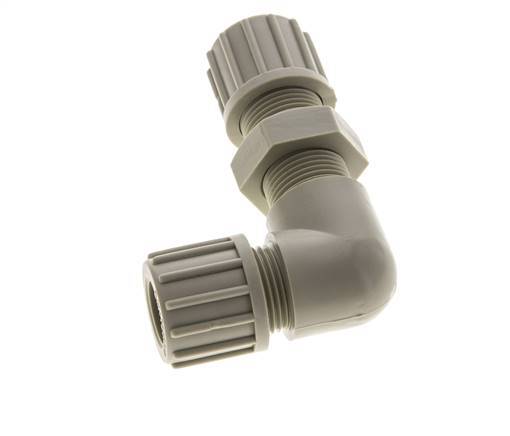 14x12mm PP Elbow Compression Fitting Bulkhead 10 bar