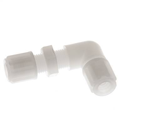 6x4mm PVDF Elbow Compression Fitting Bulkhead 10 bar