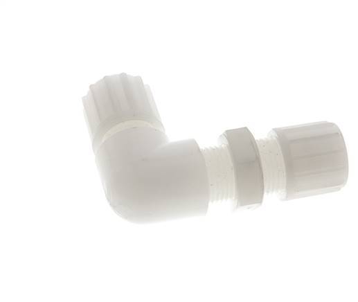 12x10mm PVDF Elbow Compression Fitting Bulkhead 10 bar