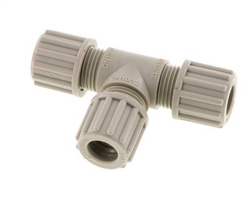 12x10mm PP T-Shape Tee Compression Fitting 10 bar