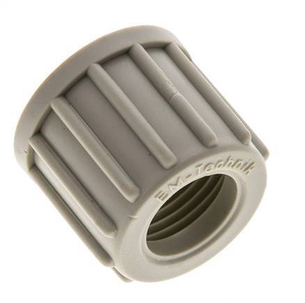 6x4mm (M10x1) PVDF Union Nut Knurled [5 Pieces]