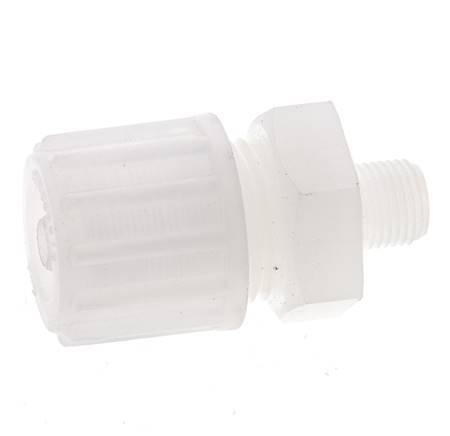 12x6mm & G1/8'' PVDF Straight Compression Fitting with Male Threads 10 bar PVC and PA