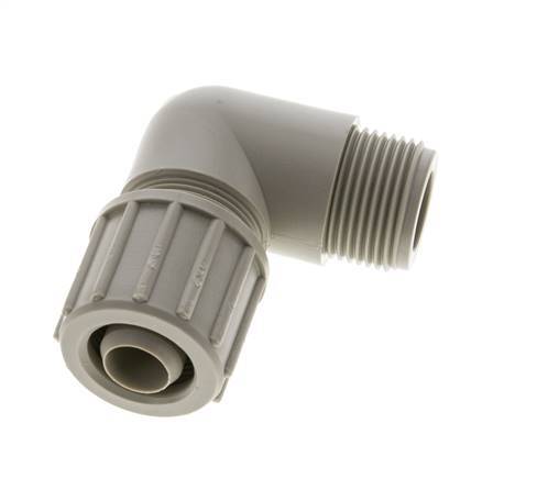 12x6mm & G3/8'' PVDF Elbow Compression Fitting with Male Threads 10 bar PVC and PA